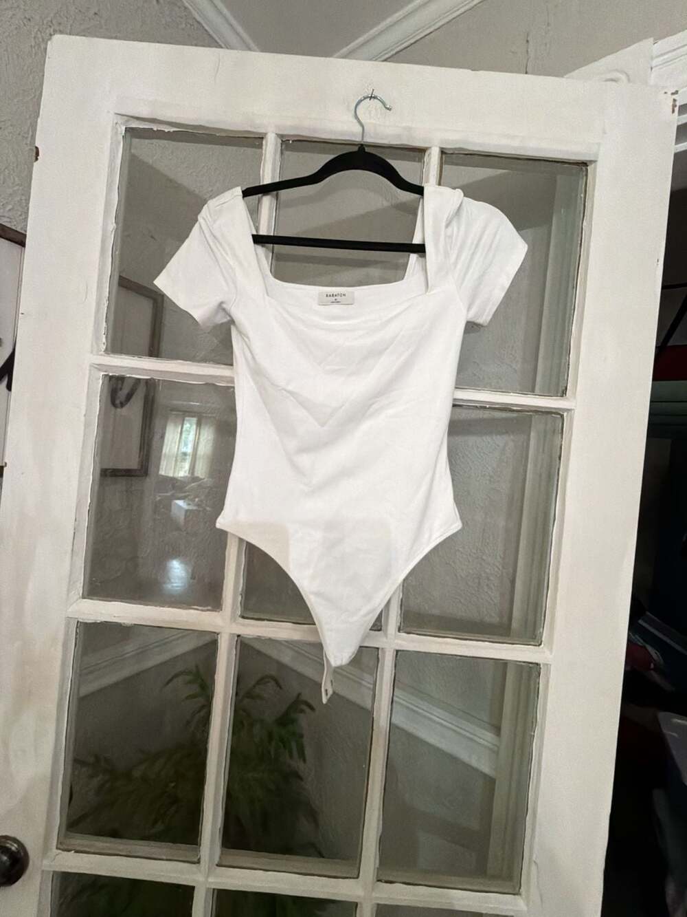 Babaton Original Contour Manner Squareneck Bodysuit Size M White